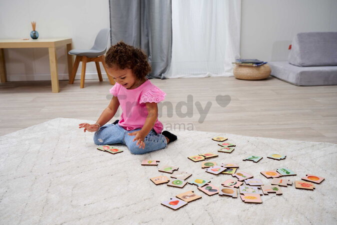 Drevené puzzle Ovocie a zelenina Montessori Eichhorn 34 dielikov so 17 motívmi od 24 mes
