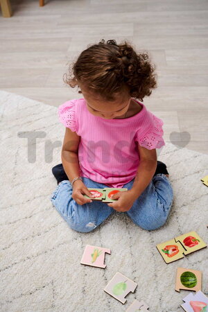 Drevené puzzle Ovocie a zelenina Montessori Eichhorn 34 dielikov so 17 motívmi od 24 mes