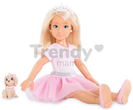 Bábika Valentine Ballerina Set Corolle Girls s dlhými blond vlasmi a so psíkom 28 cm 7 doplnkov od 4 rokov