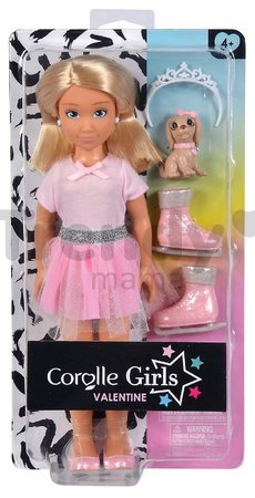 Bábika Valentine Ballerina Set Corolle Girls s dlhými blond vlasmi a so psíkom 28 cm 7 doplnkov od 4 rokov