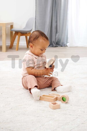 Drevené kocky s okienkami a zrkadlom Montessori Window Bricks Eichhorn 5 dielikov s rôznymi tvarmi od 12 mes