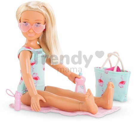 Bábika Valentine Beach Set Corolle Girls s blond vlasmi 28 cm 5 doplnkov od 4 rokov