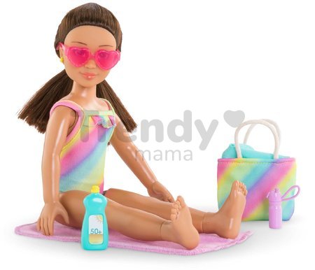 Bábika Luna Beach Set Corolle Girls s dlhými hnedými vlasmi 28 cm 5 doplnkov od 4 rokov