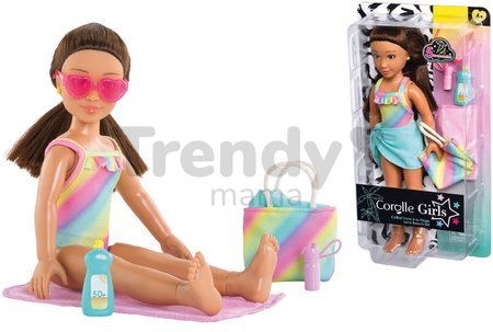 Bábika Luna Beach Set Corolle Girls s dlhými hnedými vlasmi 28 cm 5 doplnkov od 4 rokov