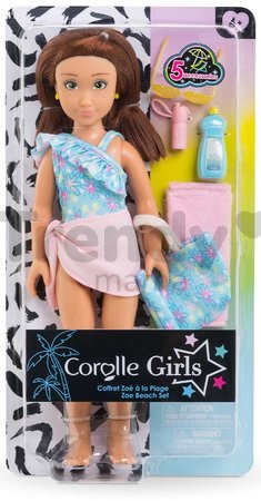 Bábika Zoé Beach Set Corolle Girls s hnedými vlasmi 28 cm 5 doplnkov od 4 rokov