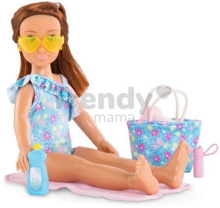 Bábika Zoé Beach Set Corolle Girls s hnedými vlasmi 28 cm 5 doplnkov od 4 rokov