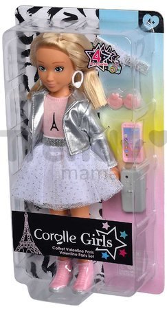 Bábika Valentine Paris Fashion Week Set Corolle Girls s blond vlasmi 28 cm 4 doplnky od 4 rokov