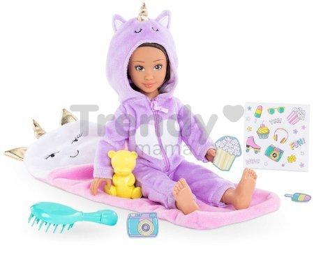 Bábika Luna Pyjama Party Set Corolle Girls s dlhými hnedými vlasmi 28 cm 7 doplnkov od 4 rokov