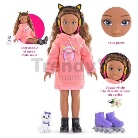Bábika Melody Music & Fashion Set Girls Corolle s dlhými hnedými vlasmi 28 cm 4 doplnky od 4 rokov