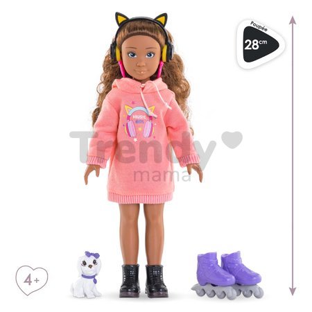 Bábika Melody Music & Fashion Set Girls Corolle s dlhými hnedými vlasmi 28 cm 4 doplnky od 4 rokov