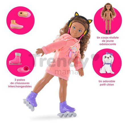 Bábika Melody Music & Fashion Set Girls Corolle s dlhými hnedými vlasmi 28 cm 4 doplnky od 4 rokov