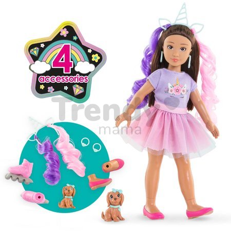 Bábika Luna Unicorn Set Girls Corolle s dlhými hnedými vlasmi 28 cm 4 doplnky od 4 rokov