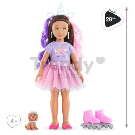 Bábika Luna Unicorn Set Girls Corolle s dlhými hnedými vlasmi 28 cm 4 doplnky od 4 rokov