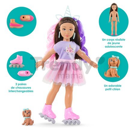 Bábika Luna Unicorn Set Girls Corolle s dlhými hnedými vlasmi 28 cm 4 doplnky od 4 rokov