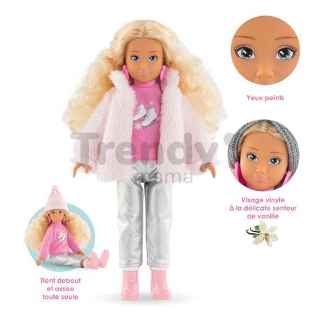 Bábika Valentine in the Mountain Set Girls Corolle s kučeravými blond vlasmi 28 cm 4 doplnky od 4 rokov