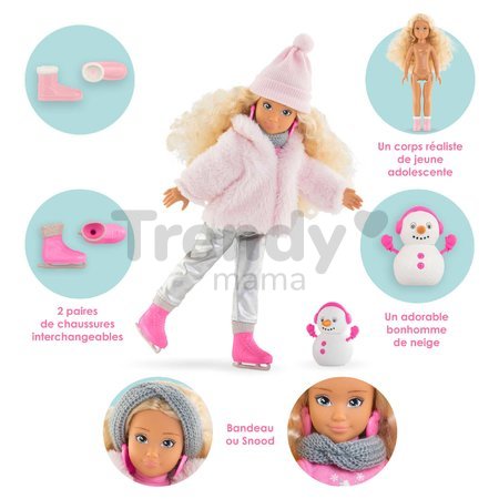 Bábika Valentine in the Mountain Set Girls Corolle s kučeravými blond vlasmi 28 cm 4 doplnky od 4 rokov