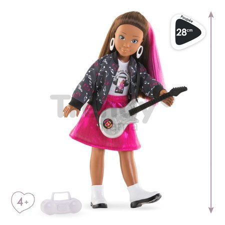 Bábika Melody Music Studio Set Girls Corolle s dlhými hnedými vlasmi 28 cm 4 doplnky od 4 rokov