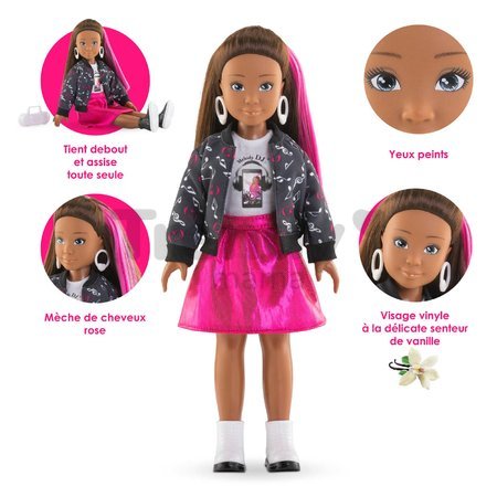Bábika Melody Music Studio Set Girls Corolle s dlhými hnedými vlasmi 28 cm 4 doplnky od 4 rokov