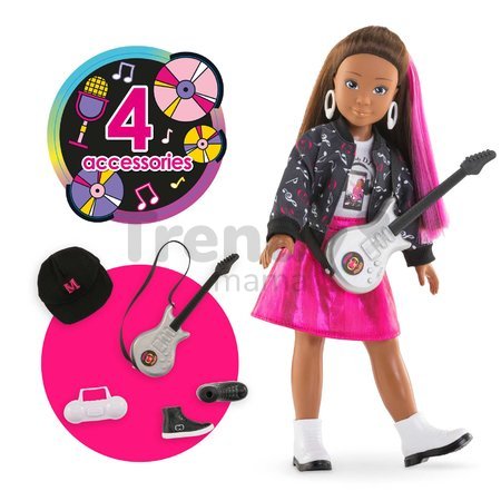 Bábika Melody Music Studio Set Girls Corolle s dlhými hnedými vlasmi 28 cm 4 doplnky od 4 rokov