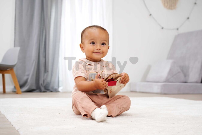 Drevená obrázková knižka so zvieratkami Montessori Picture Book Eichhorn 12 strán s krúžkom na zavesenie od 12 mes