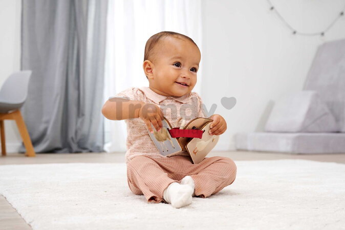 Drevená obrázková knižka so zvieratkami Montessori Picture Book Eichhorn 12 strán s krúžkom na zavesenie od 12 mes