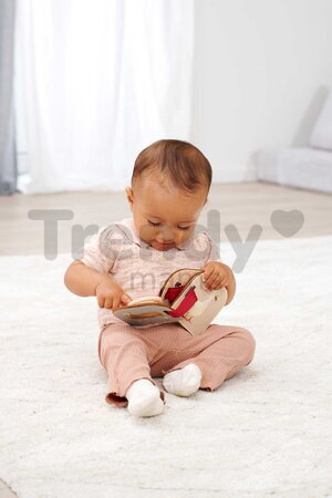 Drevená obrázková knižka so zvieratkami Montessori Picture Book Eichhorn 12 strán s krúžkom na zavesenie od 12 mes