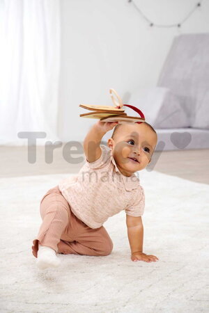 Drevená obrázková knižka so zvieratkami Montessori Picture Book Eichhorn 12 strán s krúžkom na zavesenie od 12 mes