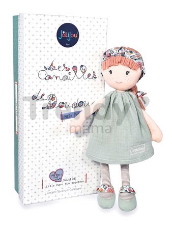 Bábika Emie Having Fun Jolijou 36 cm s ružovými vláskami v zelených šatách z jemného textilu od 5 rokov