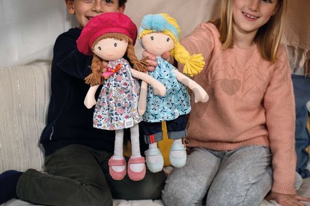 Bábika Floryne Having Fun Jolijou 36 cm s hnedými vláskami vo vzorovaných šatách z jemného textilu od 5 rokov