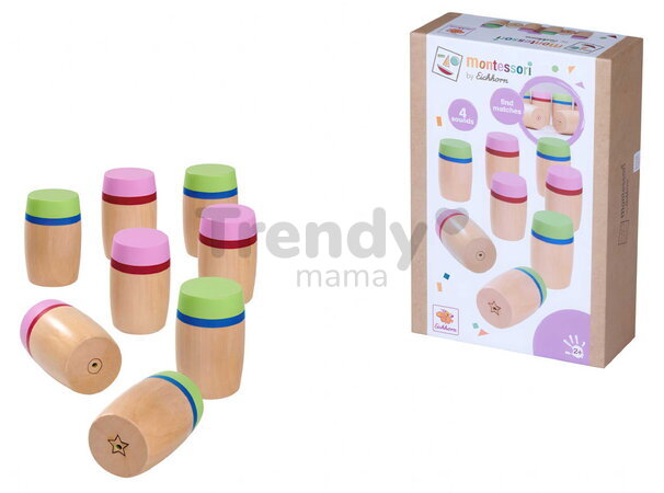 Drevené zvukové pexeso Montessori Sound Memo Eichhorn 8 dielov so 4 rôznymi zvukmi od 24 mes EH6031