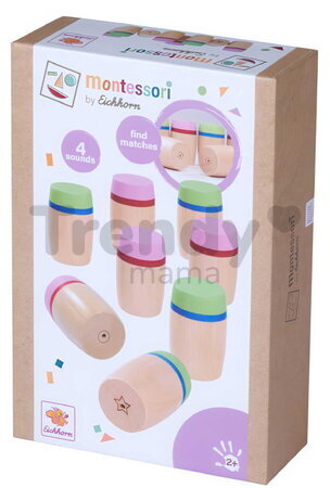 Drevené zvukové pexeso Montessori Sound Memo Eichhorn 8 dielov so 4 rôznymi zvukmi od 24 mes EH6031