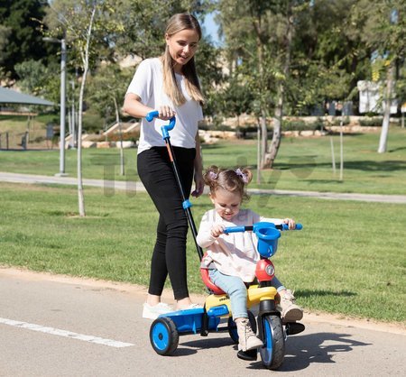 Trojkolka s košíkom na fľašku Breeze S Multi 3v1 SmarTrike s tlmičom a voľnobehom žlto-modrá od 10 mes