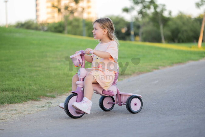 Trojkolka s vodiacou tyčou Breeze S Peach TouchSteering smarTrike s voľnobehom s košíkom na fľašku od 15 mes