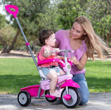 Trojkolka s vodiacou tyčou Lollipop Pink SmarTrike s tlmičom a voľnobehom ružová od 10 mes