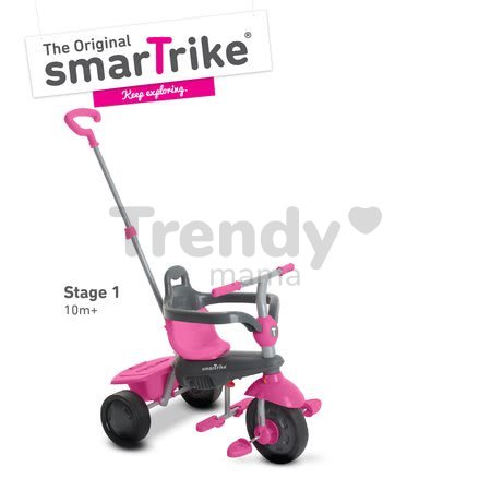 Trojkolka Breeze Touch Steering smarTrike ružovo-šedá od 10 mes