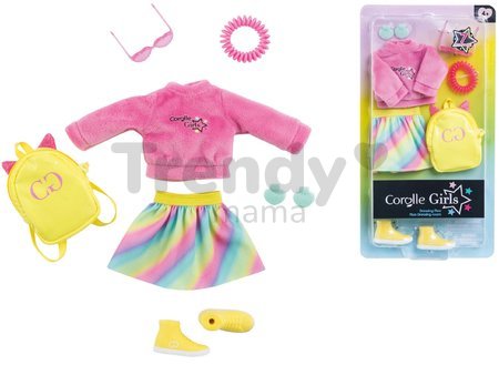 Súprava oblečenia Fluo Dressing Room Corolle Girls pre 28 cm bábiku 7 doplnkov od 4 rokov