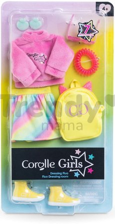 Súprava oblečenia Fluo Dressing Room Corolle Girls pre 28 cm bábiku 7 doplnkov od 4 rokov