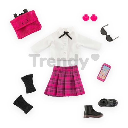 Súprava oblečenia English Student Dressing Room Girls Corolle pre 28 cm bábiku 8 doplnkov od 4 rokov