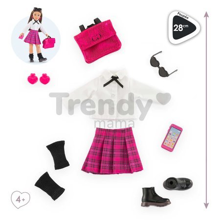 Súprava oblečenia English Student Dressing Room Girls Corolle pre 28 cm bábiku 8 doplnkov od 4 rokov