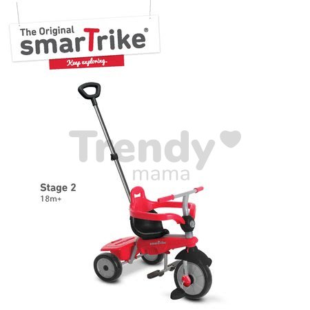 Trojkolka Breeze Plus smarTrike TouchSteering s tlmičom a voľnobehom červeno-čierna od 10 mes