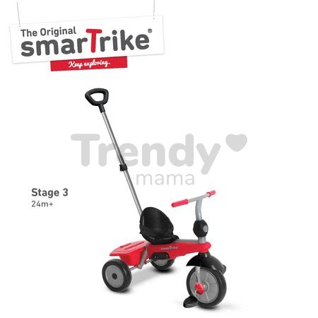 Trojkolka Breeze Plus smarTrike TouchSteering s tlmičom a voľnobehom červeno-čierna od 10 mes