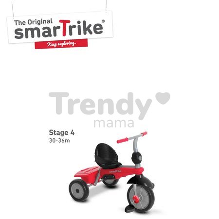 Trojkolka Breeze Plus smarTrike TouchSteering s tlmičom a voľnobehom červeno-čierna od 10 mes