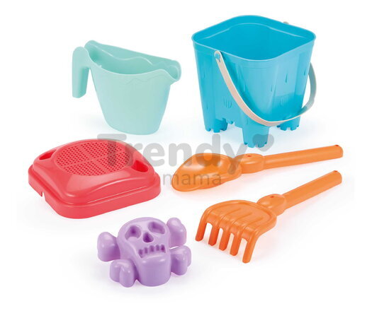Vedro set malý Hrad Castle Bucket Summer Écoiffier výška 15 cm s krhlou a formičkou 6 dielov od 18 mes