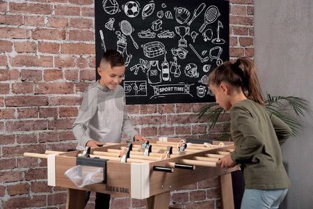 Drevený futbalový stôl Click&Goal Soccer Table Smoby skladací a rozkladací za 10 minút s 2 loptičkami od 8 rokov