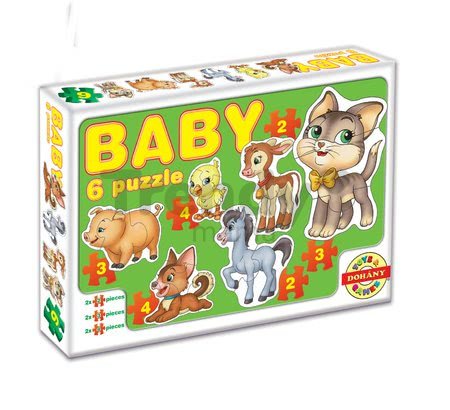 Baby puzzle Zvieratká a dopravné prostriedky Dohány 6-obrázkové od 24 mes