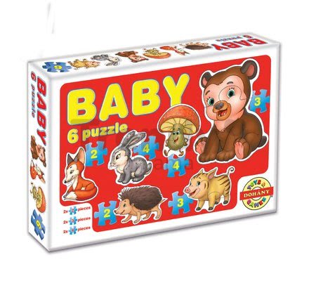 Baby puzzle Zvieratká a dopravné prostriedky Dohány 6-obrázkové od 24 mes