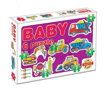 Baby puzzle Zvieratká a dopravné prostriedky Dohány 6-obrázkové od 24 mes