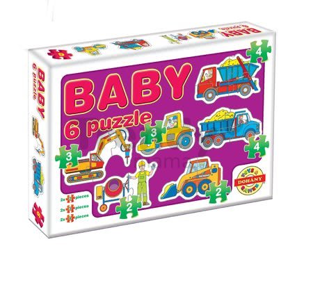 Baby puzzle Zvieratká a dopravné prostriedky Dohány 6-obrázkové od 24 mes