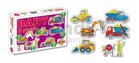 Baby puzzle stavebné stroje Dohány 6-obrázkové od 24 mes