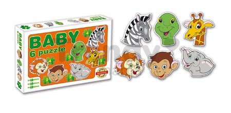 Baby puzzle exotické zvieratká Dohány 6-obrázkové od 24 mes